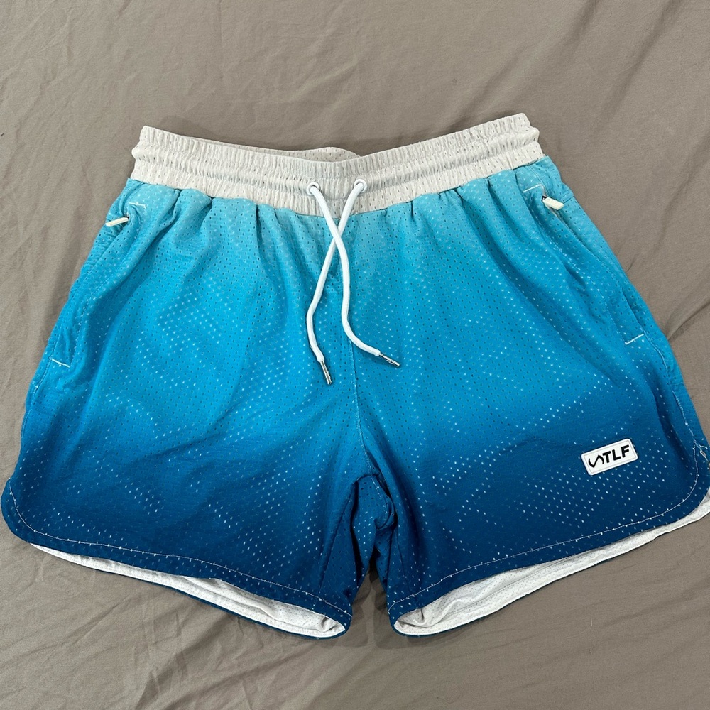 TLF Blue Gradient Athletic Mesh Shorts